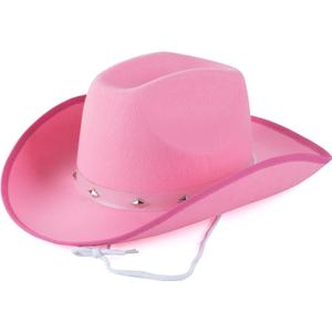 Funny Party Hats - Studded Cowboy Hat - Cowboy Costume Accessory (Pink)