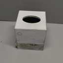 MyGift Tissue Box Cover Square Vintage White and Distressed Gray Wood Bathroom Tissue Box Dispenser Holder with Slide-Out Bottom Panel, Farmhouse Tissue Box Holder 5.5 x 5.5 x 6.3 Inches