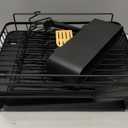 Kitsure Large Dish Drying Rack - Extendable Dish Rack, Multifunctional Dish Rack for Kitchen Counter, Anti-Rust Dish Drainers with Cutlery & Cup Holders 19.2"-26.7" L x 12.9" W, Black (Standard)