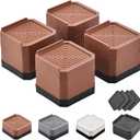 Bed Risers Furniture Risers Heavy-Duty Rectangular Adjustable Block Lift to 3 inches and 4.3 inches Desk, Sofa, Chair Legs, Refrigerator, Washing Machine Support up to 4000 pounds (two layers 3inches, Brown)