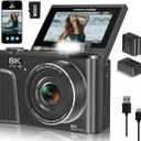 8K Digital Camera with 88MP & 3" 180° Flip Screen - 18X Zoom Auto Focus Vlogging Camera for YouTube/Photography, Includes 32GB SD Card & 2 Batteries