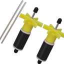 Submersible Pump Impeller Rotor Yellow 16mm Replacement Parts with Shaft Pack of 2
