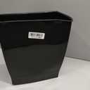 iDesign Small Plastic Bathroom Trash Can, Slim Rectangle Garbage Bin for Bedroom, Office, Dorm, Black