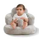 AGITVPS Upgrade Inflatable Baby Seat with Tray for Babies 3-36 Months, Built in Air Pump Bumbo Seat with Tray, Baby Chair Sit Me up Floor Seat for Baby, Learning to Sit&Feeding (Velvet Pillar-Gray)