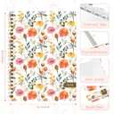 4 x 2026 Planner, Weekly and Monthly Calendar Book Planner, Agenda 2026 from January to December, Academic Planning for School, Offices Supplies, Painted Flowers