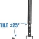 Full Motion Universal Ceiling Projector Mount Bracket with Adjustable Height and Extendable Arms Rotating Swivel Mount for Home and Office Projector (Black)