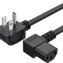 CableCreation 3 Feet 18 AWG Universal Power Cord for NEMA 5-15P Angle Type to IEC320 C13 Angle Type Cable, 0.915M / Black