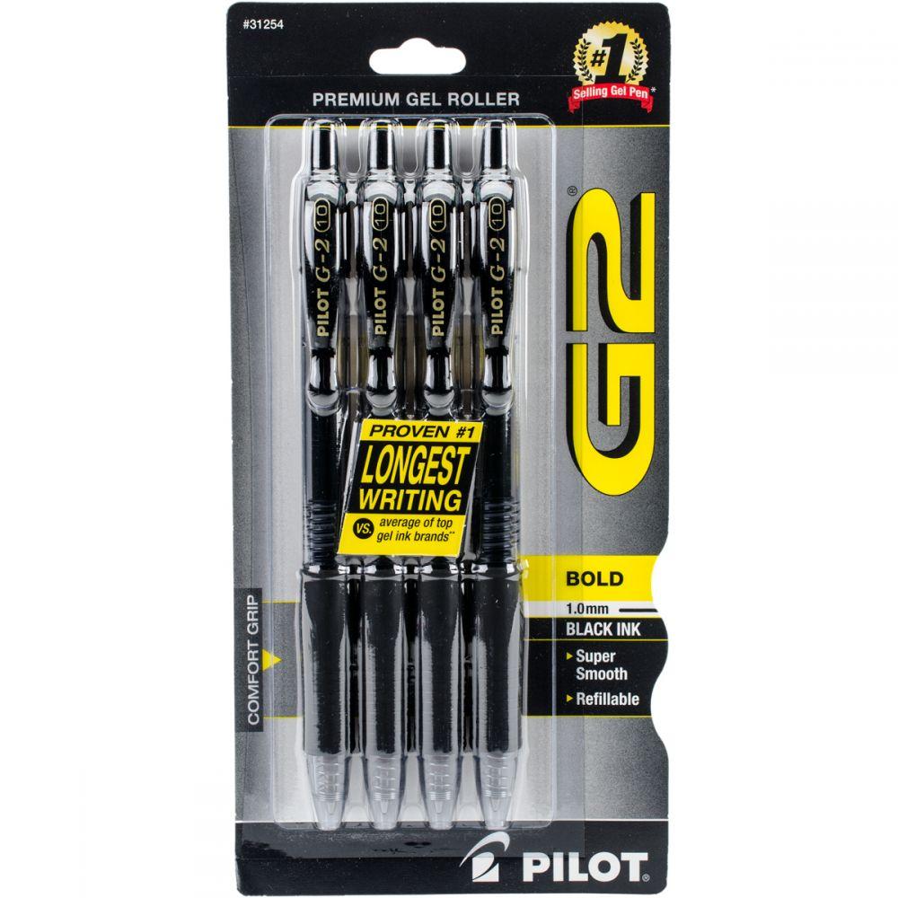 Pilot G2 Premium Retractable Gel Ink Pens, Extra Fine Point, Black, 5 Count