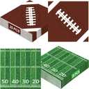 50 PCS Football Party Supplies, 6.5 Inches Football Napkins with 2 Styles, Disposable Paper Napkins Theme Napkins for Game Day Touchdown Birthday Party Decorations