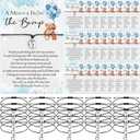 Thyle Baby Shower Favors for Guests Adjustable Bracelets with Message from the Bump Card Footprints Charm Baby Shower Bracelets for Gender Reveal Thank You Gifts(25 Set,Blue Bear)