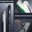 SPIDERCASE Magnetic for iPhone 15 Case, [Curly Wavy Edge] with [2 Tempered Glass Screen Protector] [Full Camera Protection] Anti-Fingerprint Anti-Scratch Case for iPhone 15 6.1, Black