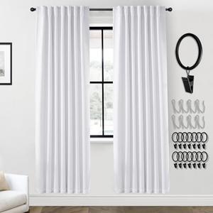 PANELSBURG Room Divider Curtains for Room Seperation,78 Inch Door Curtain Cover Sound Proof Soundproof Noise Heat Blocker for Doorway/Window,78 Inch Long,White