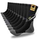 JOYNÉE 5 Pairs Mens Lightweight Athletic Crew Socks Cushioned Breathable Long Socks for Sports Running,Black,Sock Size:10-13