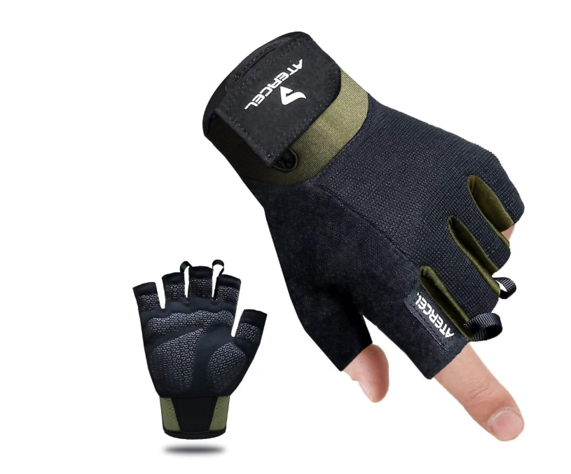 ATERCEL Workout Gloves for Men and Women, Exercise Gloves for Weight Lifting, Cycling, Gym, Training, Breathable and Snug fit L