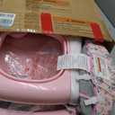 Foldable Baby 5-in-1 Activity Walker - Rocker, Activity Center, Bouncer, Seat Walker, Push Walker - Adjustable Speed Rear Wheels and Height Toys Ages 6-18 Months(Pink)