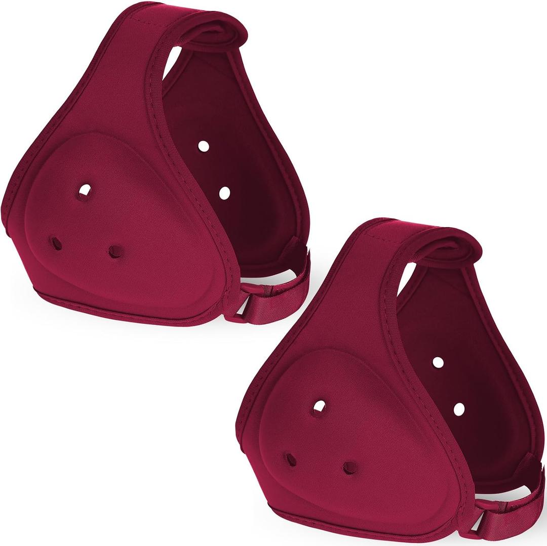 Jerify 2 Pcs Wrestling Headgear for Kids Youth Soft Grappling Headgear Wrestling Adjustable Ear Head Guard Protective (Dark Red)