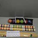 Juegoal Six Player Croquet Set with Wooden Mallets Colored Balls for Lawn, Backyard and Park, 28 Inch