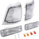 HECASA 4PCS Front Corner Lights+Turn Signal Lights Compatible with 1992-1995 Toyota Pickup Truck(2 Wheel Drive Models Only) Corner Lamp Turn Signal Lamps Assembly Clear Lens LH & RH