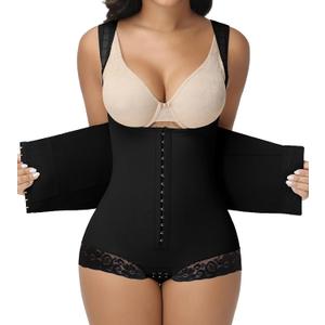 SHAPSHE 3 in 1 Detachable Hook Fajas Colombianas Moldeadoras Faja Postpartum Body Shaper Compression Garment Shapewear (Medium, Black)