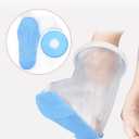 Waterproof Foot Cover for Shower Adult, Foot Cast Covers with Non-Slip Padding Bottom, Watertight Ankle Foot Cast Protector for Surgery Bandage Dressing Wound, Reusable
