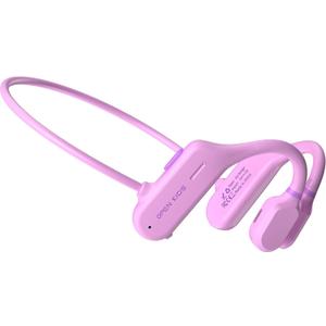Kids Open Ear Headphones: Bluetooth 5.3 Air Conduction Open Ear Headphones Air Conduction Earbuds with Mic for Boys Girls School/Study/Listen to Music/Watch iPad(Pink)