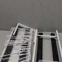 2 Pack Pots and Pans Organizer Under Cabinet, 21.6" Deep Pull Out Pot Lid Organizer Holder with Guardrail Adhesive Pot and Pan Holder Rack with 10 Adjustable Dividers(White)