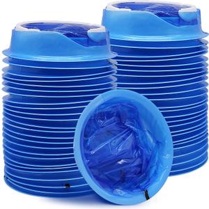 50 Pack Emesis Bag, Disposable Vomit Bags, Aircraft & Car Sickness Bag, Nausea Bags for Travel Motion Sickness (Blue)
