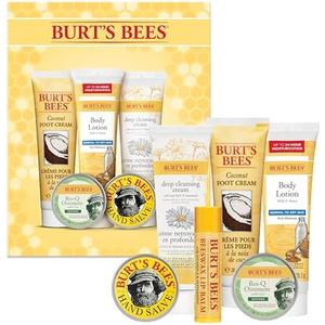 Burt's Bees Gifts Ideas - Timeless Minis Set, 6 Products - Beeswax Lip Balm, Coconut Foot Cream, Honey Body Lotion, Deep Cleansing Cream, Res-Q Ointment & Hand Salve