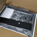 LELELINKY Black End Table, Small Side Table with Metal Frame,Modern Record Player Stand with Storage Shelf, Wood 3 Tier Sofa Bedside Tables, Narrow Nightstand for Living Room Bedroom Office (Medium)