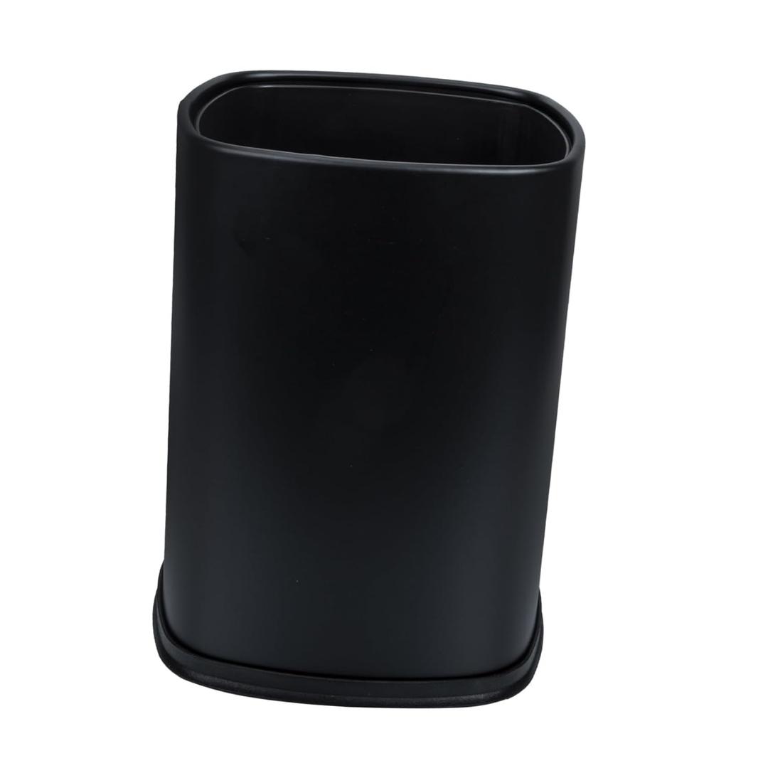 Lidless Stainless Steel Trash Can Square Household Garbage Bin Metal Wastebasket for Kitchen and Office Sturdy and Easy to Clean Design 13 Gallon Capacity (Black)