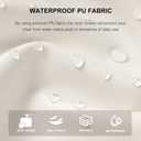 SearchI Waterproof PU Leather Seat Covers for Dining Chairs, 6 Pack Stretch Dining Room Chair Seat Covers, Kitchen Chair Seat Covers Protectors (Cream)