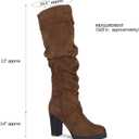 mysoft Women's Knee High Boots Fashion Chunky Block Heel Warm Winter Boots with Side Zippers (8.5)