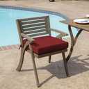 Arden Outdoor Seat Cushion, 19 x 19, Rain-Proof, Fade Resistant Ruby Red Leala