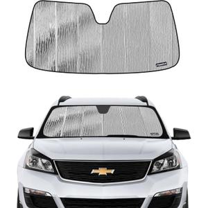 Pigenius Windshield Sunshade for Chevy Traverse 2013-2017 GMC Acadia 2013-2017, Reversible Silver/Black