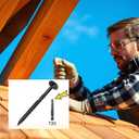 50-Piece Heavy-Duty Outdoor Deck Screw Set, #14 x 4-1/2 Inch Star Drive Wood Screws, Rust-Resistant Timber Screws for Wood, Log, and Landscaping Applications (#14 x 4-1/2 Black)