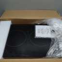 Empava Electric Stove Induction Cooktop Vertical with 2 Burners Vitro Ceramic Smooth Surface Glass in Black 120V, 12 Inch