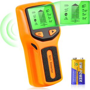 5 in 1 Stud Finder, Poledy Stud Detector - Precisely Locates the Center and Edge of Studs, Wall Scanner with Audio Alarm & Deep Scan Sensor for Wood, Metal Studs, Live AC Wires, Pipes & Joists