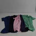 Real Essentials 5 Pack: Women's Dry Fit Tech Stretch Short-Sleeve Crew Neck Athletic T-Shirt XL(Blue, Black, Pink, Purple, Green)