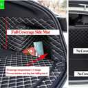 Cargo Mat for Infiniti QX80/QX56 (with Center Console on The 2nd Row) 2011-2024(Non fit 2025) / Nissan Armada Full Coverage 100% Protection Trunk Mat Split-Design Black with Black Stitching