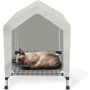 Elevated Dog House for Outdoor or Indoor - Waterproof Dog Tent Cat House, Dog Sunshade Tent, Pet House with Removable Cover, Suitable for Small Cats Dogs