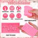 2 x 2 Packs Flower Fondant Molds Cute Floral Silicone Molds for Chocolate Candy Cupcake Topper Decor Kitchen Baking DIY Clay Crafts Party Supplies