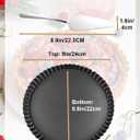 9 Inch Quiche Tart Pans with Pie Cake Server. Removable Bottom, Non-Stick Coating, Rugged Carbon Steel for Tart Quiche Baking. Gift for Women Wife Christmas Thanksgiving Party Festival Family (9IN*1.2IN)