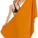 Heavy Weight Jumbo Size Dobby Hem Velour Beach Towel (Orange)