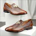JITAI Men Loafers Men Fashion Loafers Wedding Shoes Loafers for Men Party Shoes, Brown/ 02, 9 US