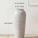 Ceramic Vase Home Decor, Vintage Vase, Wide Mouth Farmhouse vase (19”h-Vintage Grey)