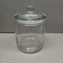 1 Gallon Glass Cookie Jar with Lid Glass Jar with Lid - Airtight Food Storage Container for Cookies, Candy, Flour, Dog Treats Clear Large Kitchen Jar for Pantry - Glass Containers with Lids