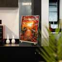 HeeBenor Framed Paint by Numbers Kit for Adults, Autumn Leaves Paint by Numbers Kit for Adults with Easel, DIY Landscape Paint by Number with Frame, Adult Paint by Number Kits Framed Canvas 8x12 Inch