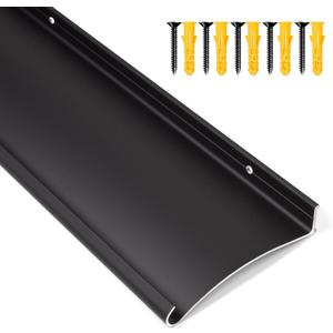 Heavy-Duty Aluminum Door Rain Drip Guard, 4 Extra-Wide and Thickened Window Door Rain Deflector, Size 40 Length, 4 Wide, 0.8 Height (Black)