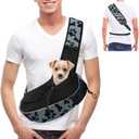 Gloppie Dog Carriers for Small Dogs Pet Sling Carrier Hands Free Cat Sling Travel Puppy Bag Satchel Mesh Dog Purse Bag Cute Grey