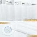 WONICY No Hook Small Shower Curtain with Snap in Liner, Polyester Textured Shower Curtain with Liner Set, Waterproof Washable Short Shower Curtains for Stall, 36Wx74H, White